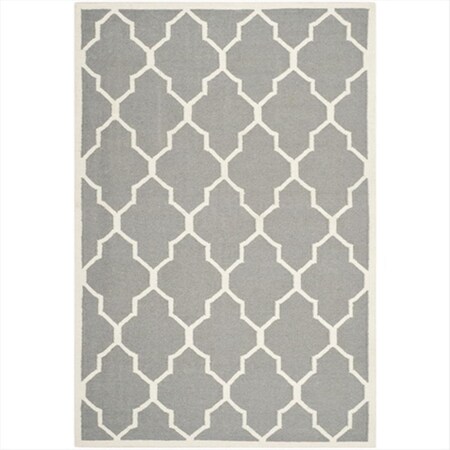Safavieh 5 x 8 ft. Rectangle Contemporary Dhurries- Grey and Ivory- Flatweave Rug DHU632B-5